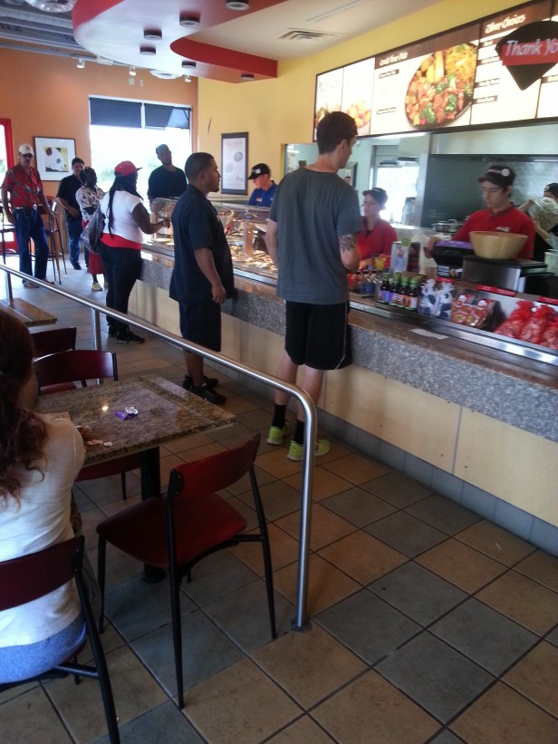 12:50pm - Time to negate that workout by going out to Panda Express with Randy Varela for lunch.
